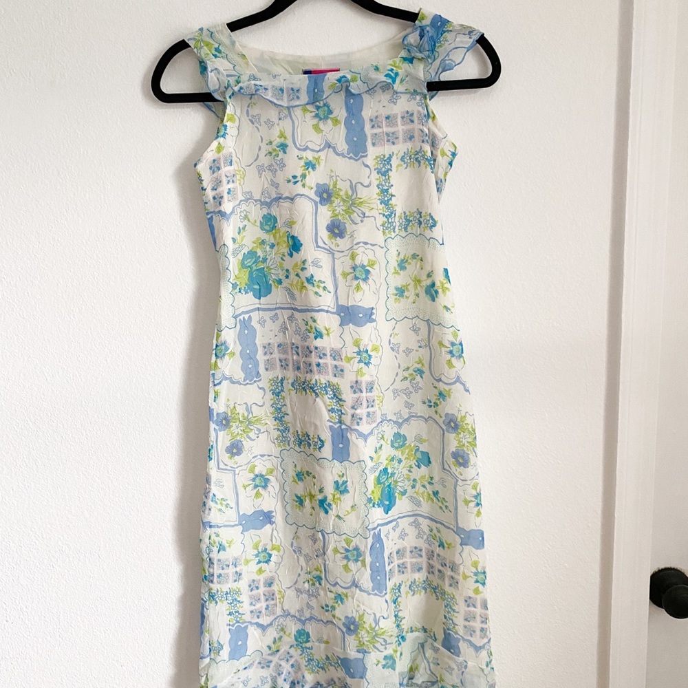Blue floral dress